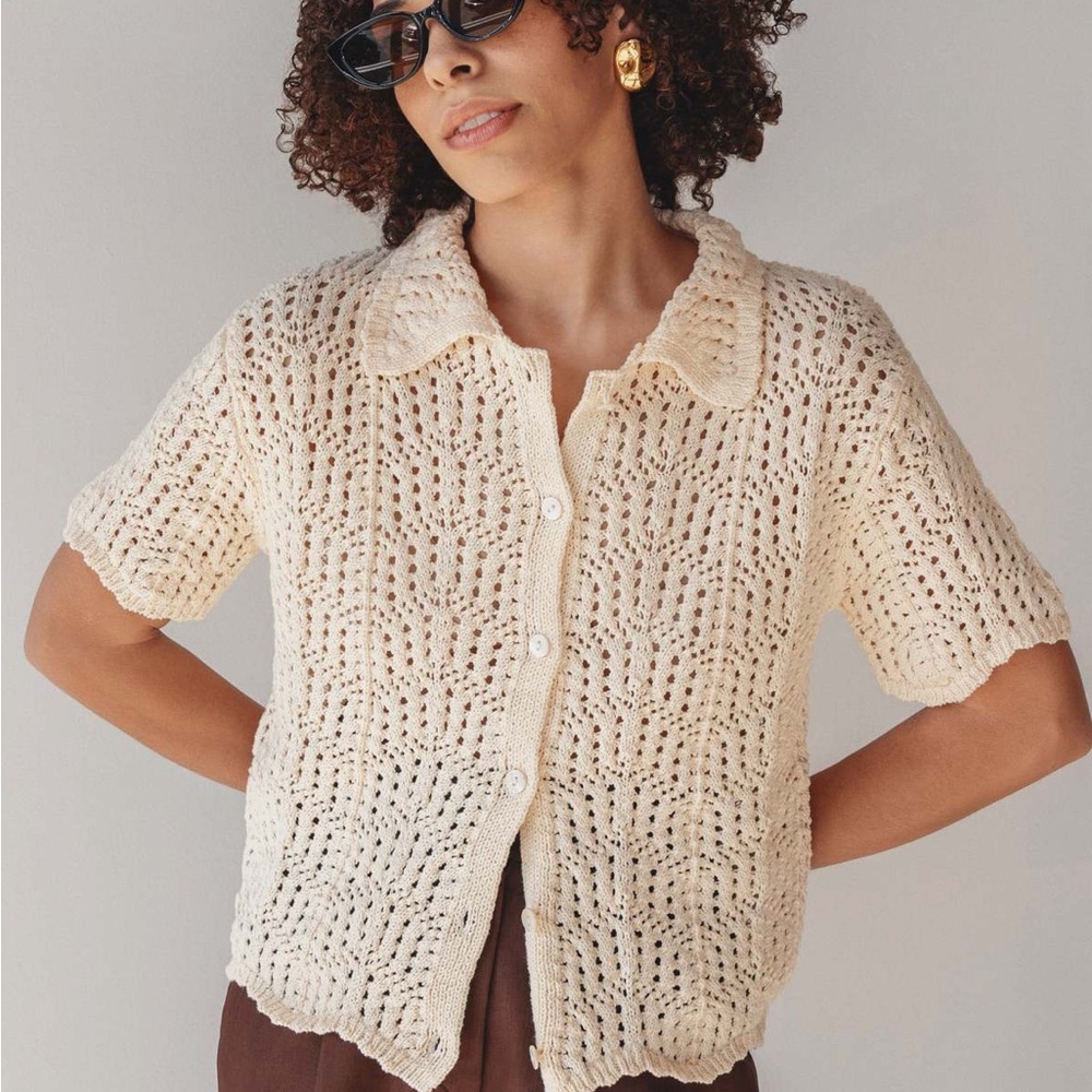 Line & Dot Crochet Top